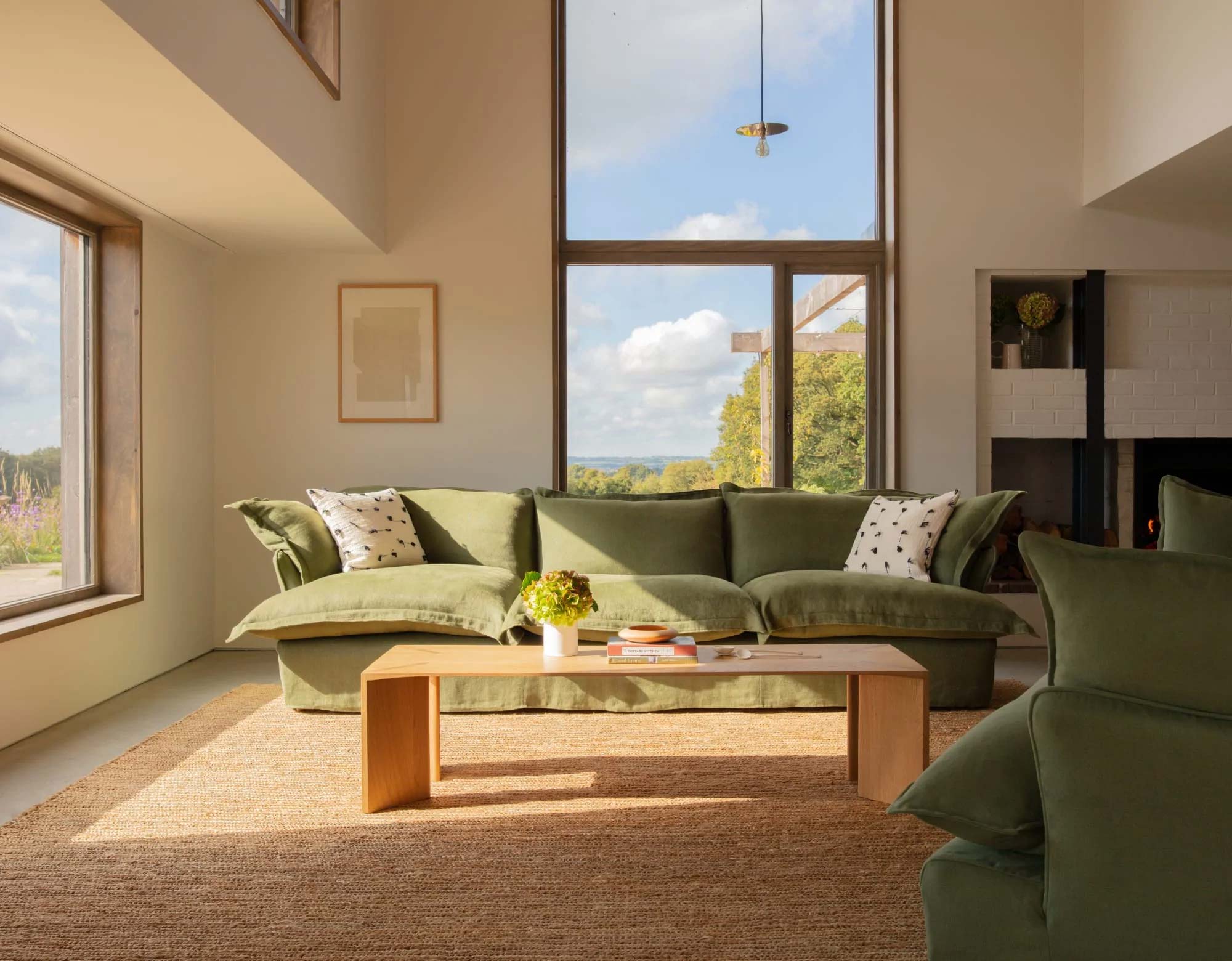 Modern green deals sofa