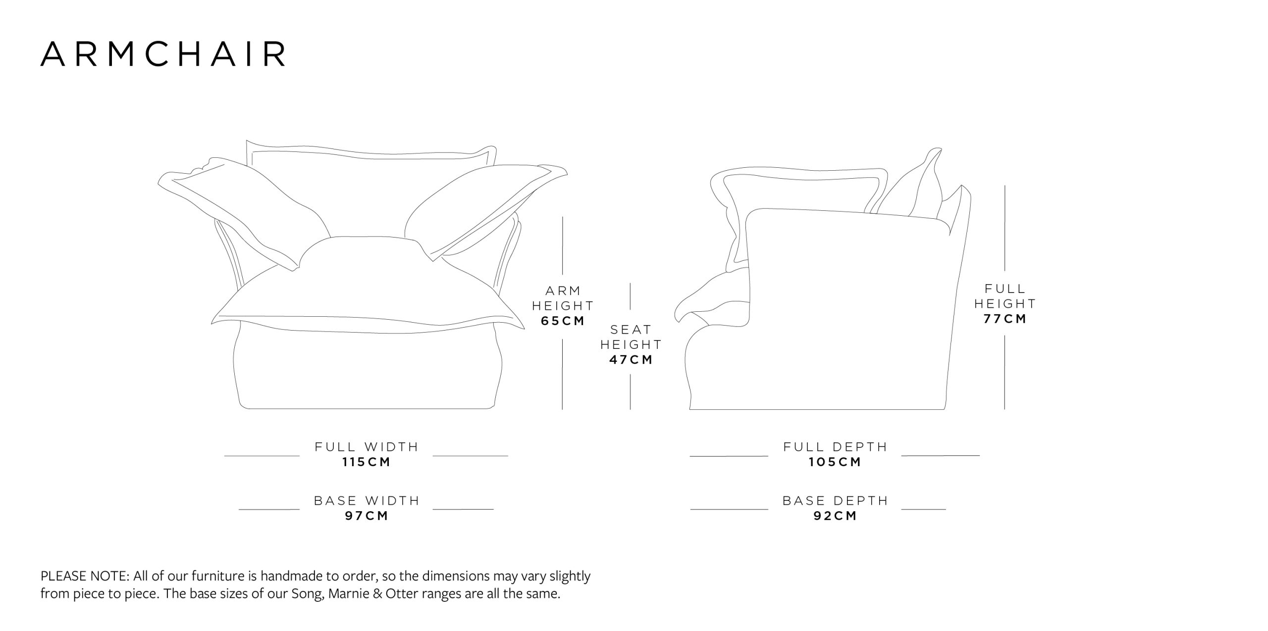 Armchair | Marnie Range Size Guide