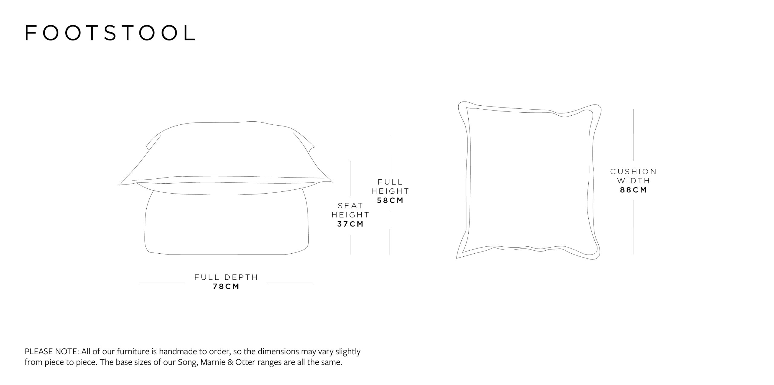 Footstool | Marnie Range Size Guide