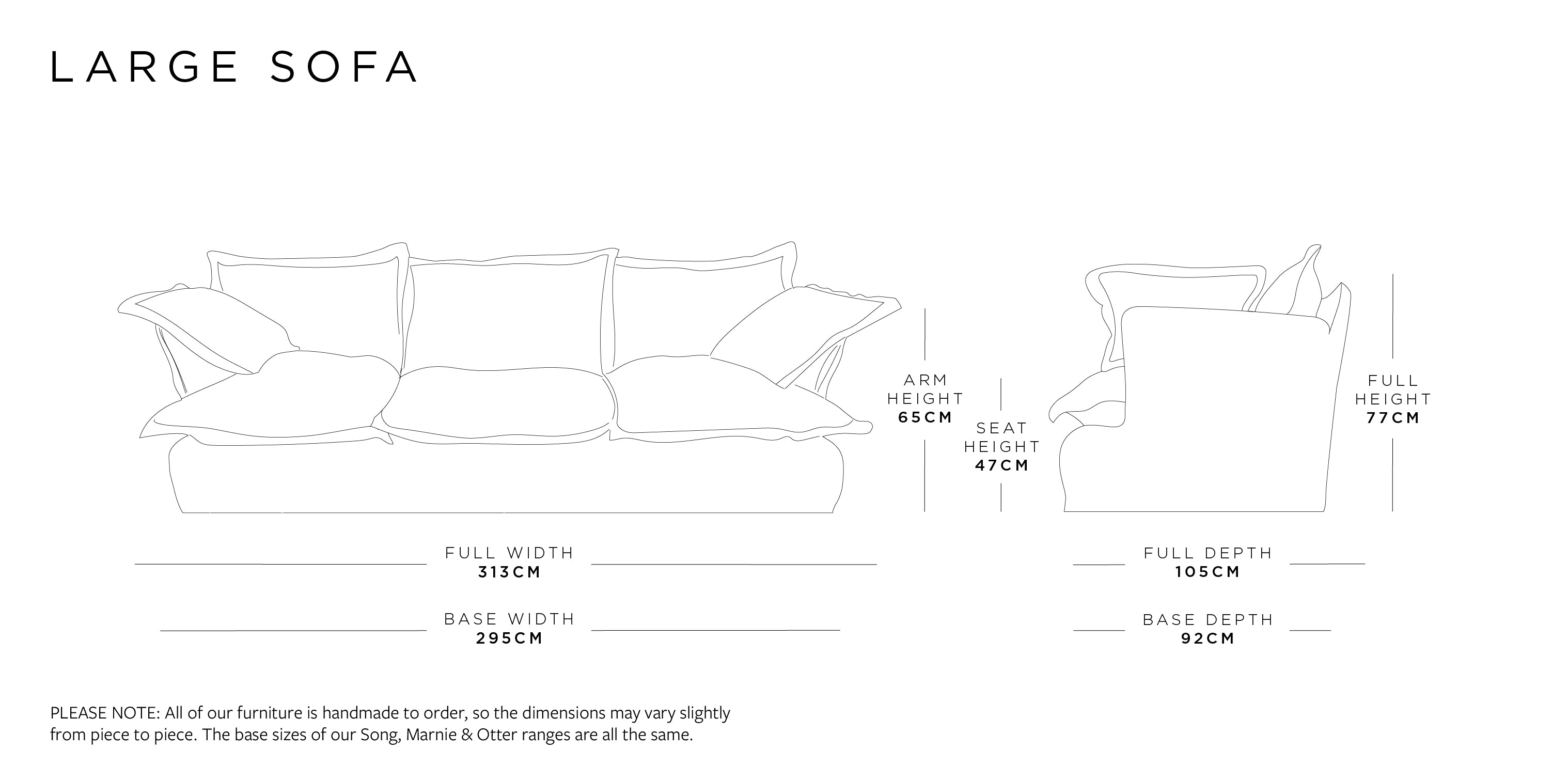 Large Sofa | Marnie Range Size Guide