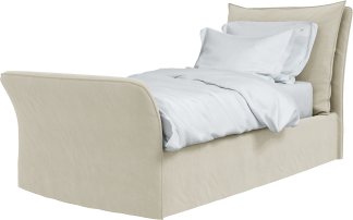 Maker&Son Single Footer Bed, Marnie Piped Edge in Sunstone Beige