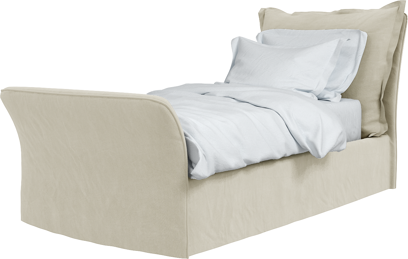 Maker&Son Single Footer Bed, Song Pillowedge in Sunstone Beige