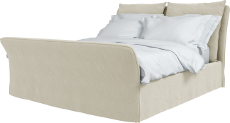Maker and Son Super King Footer Bed, Marnie Piped Edge in Sunstone Natural Beige