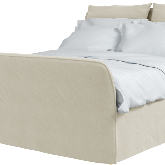 Maker and Son Super King Footer Bed, Marnie Piped Edge in Sunstone Natural Beige