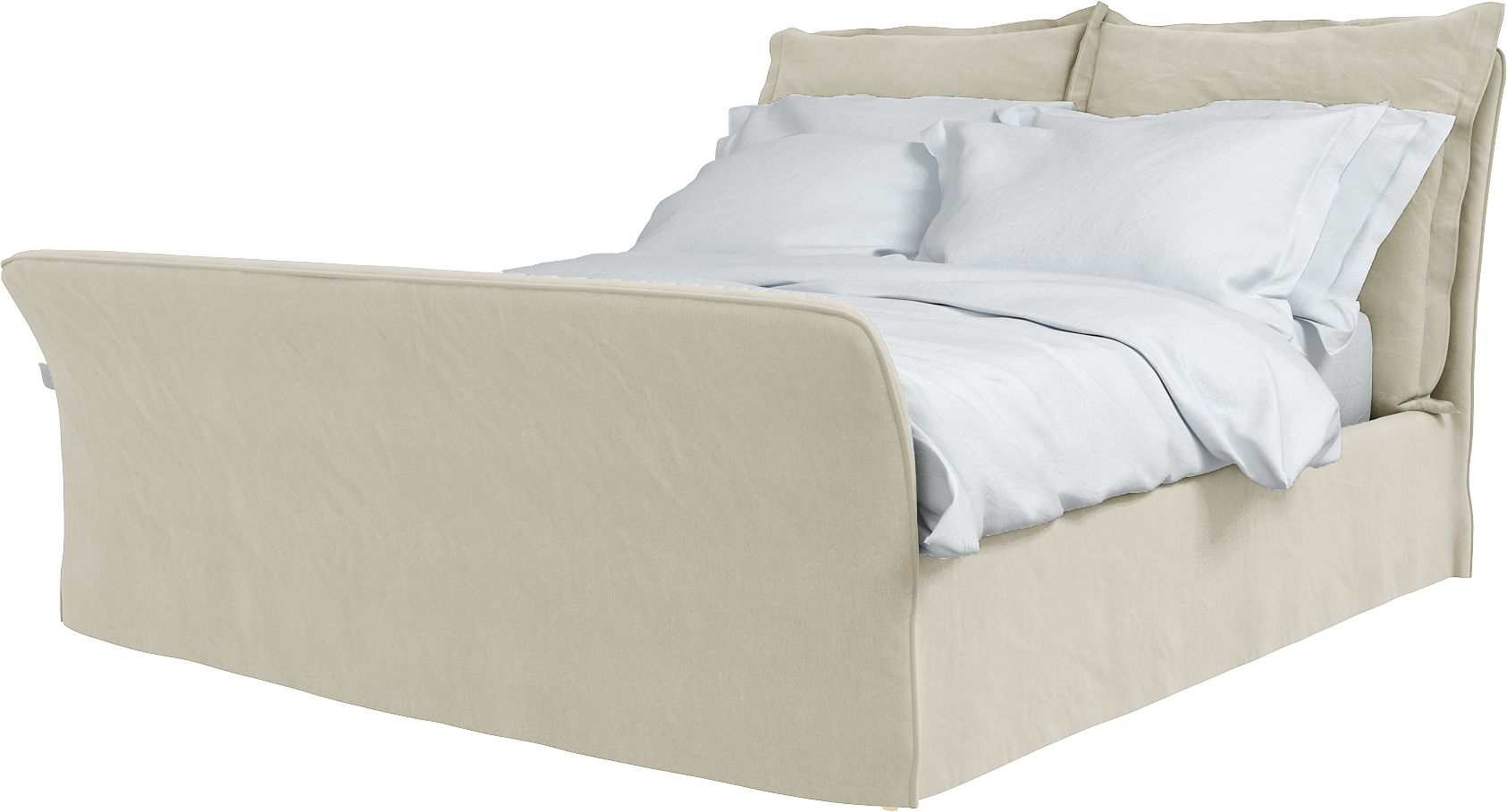 Maker&Son Super King Footer Bed, Song Pillow Edge Sunstone Natural Beige