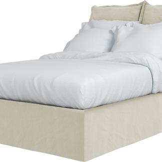 Maker and son Double Bed, Song, Pillow Edge in Sunstone Natural Beige