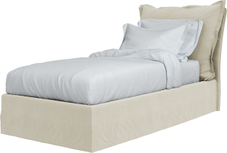 Maker&Son Single Bed, Song, Pillow Edge in Sunstone Natural Beige