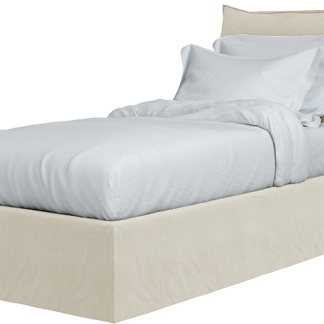Maker and Son Single Bed, Marnie Piped Edge in Sunstone Natural Beige.