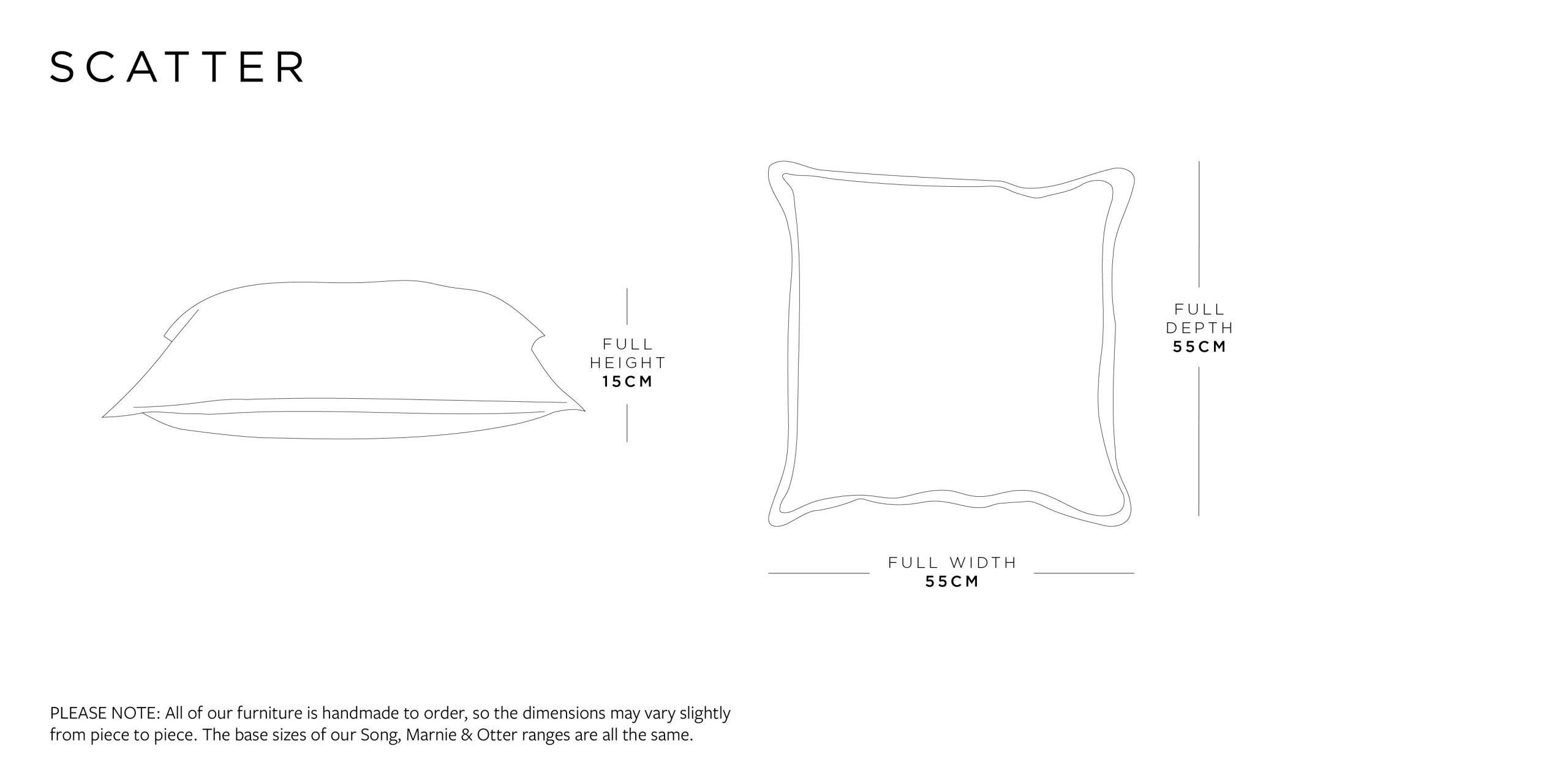 Scatter Cushion | Song Range Size Guide
