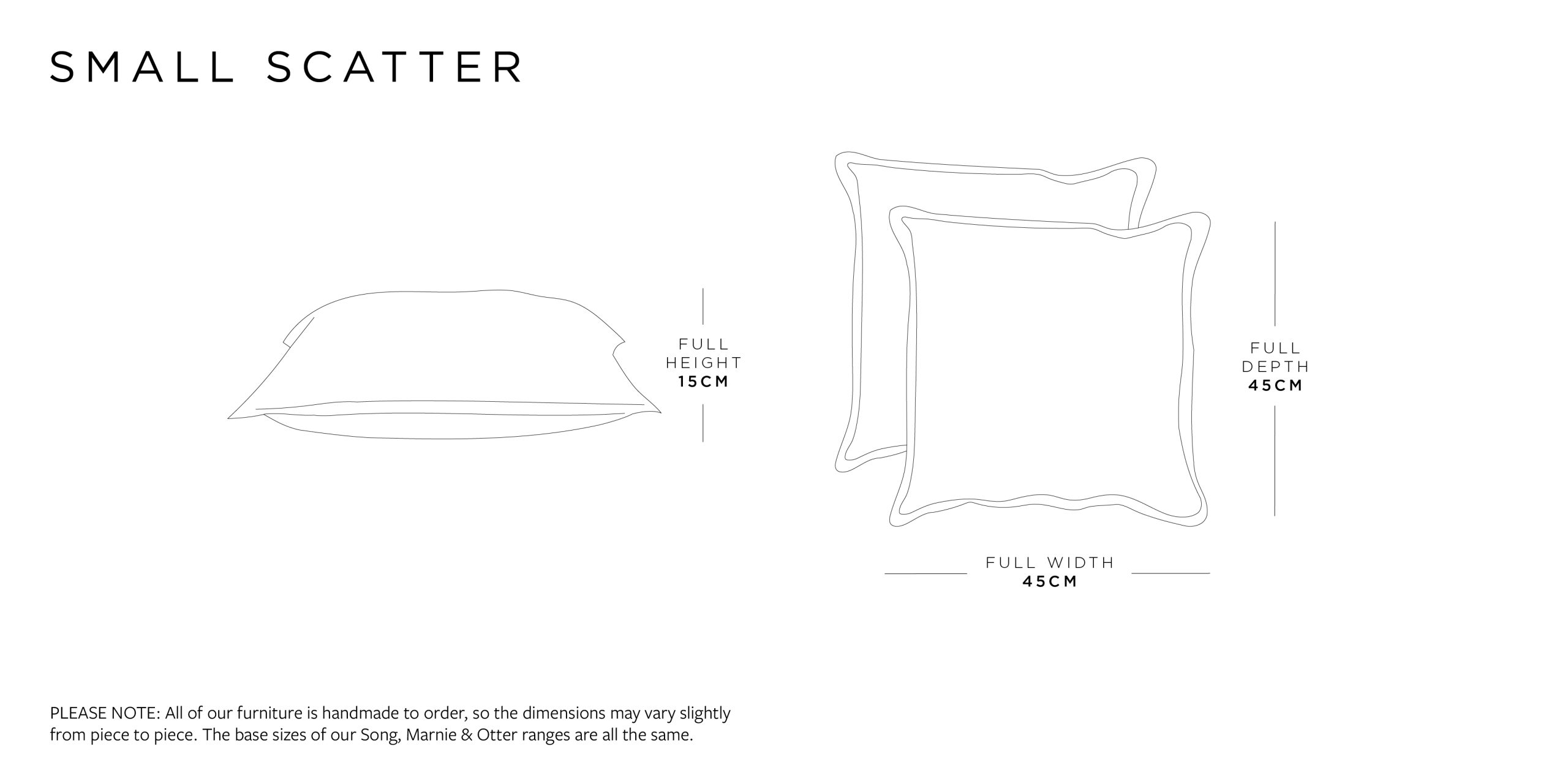 Small Scatter Cushion Pair | Marnie Range Size Guide