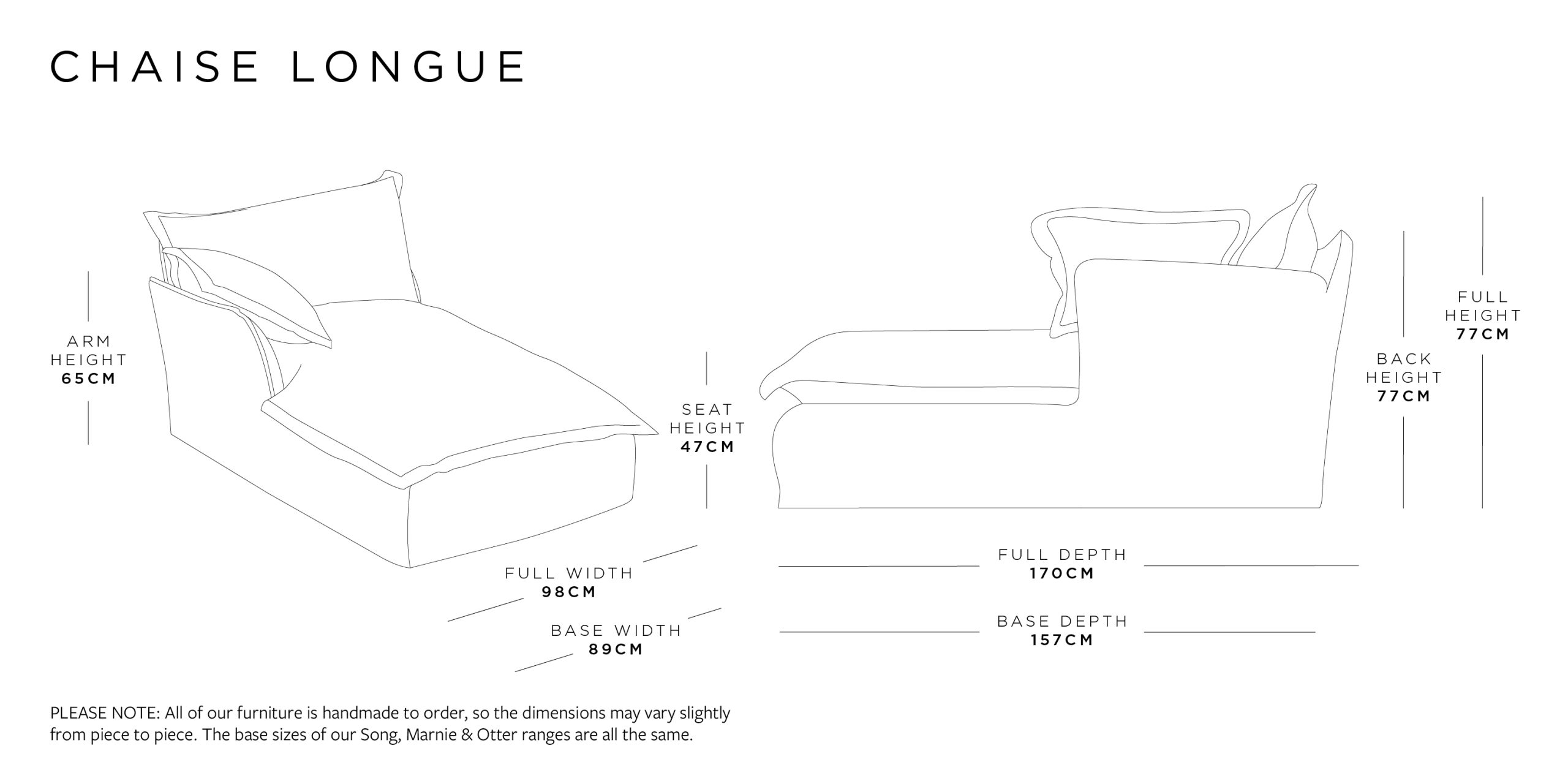 Chaise Longue | Marnie Range Size Guide