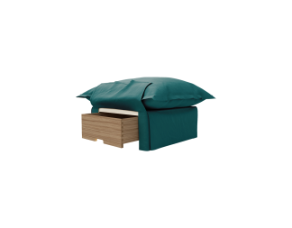 Song Pillow Edge Storage Footstool, Grains of Paradise Cotton Velvet