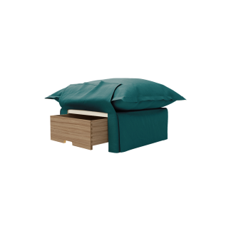 Song Pillow Edge Storage Footstool, Grains of Paradise Cotton Velvet