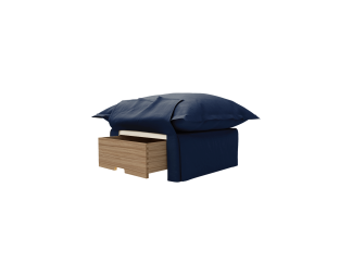 Song Pillow Edge Storage Footstool, Indigo Spice Cotton Velvet