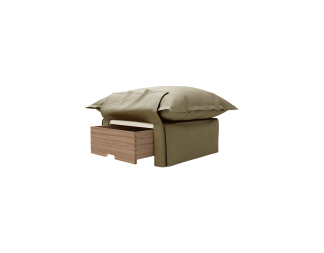 Song Pillow Edge Storage Footstool, Jasper Beige Italian Linen