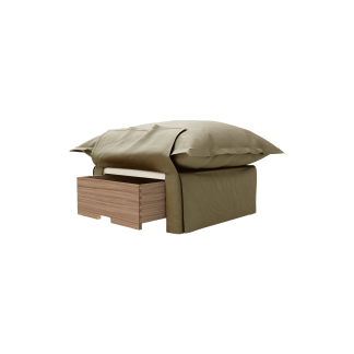 Song Pillow Edge Storage Footstool, Jasper Beige Italian Linen