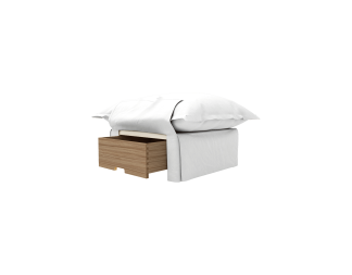 Song Pillow Edge Storage Footstool, Selenite white Italian Linen