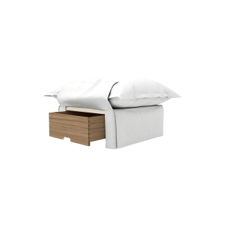 Song Pillow Edge Storage Footstool, Selenite white Italian Linen