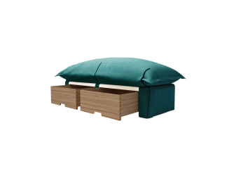 Storage Ottoman Song Pillow Edge, Grains of Paradise Cotton Velvet