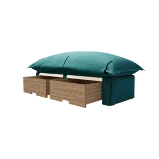 Storage Ottoman Song Pillow Edge, Grains of Paradise Cotton Velvet