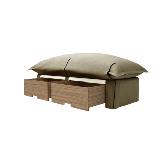 Storage Ottoman Song Pillow Edge, Jasper Beige Italian Linen