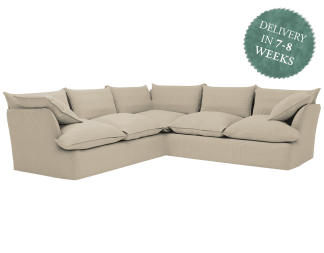 Marnie 3x3 Corner Sofa | Beige Organic Linen