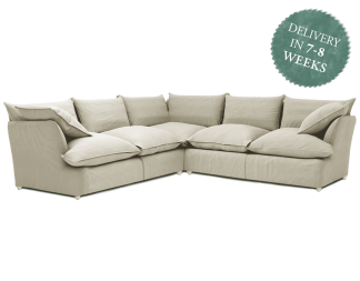product image of a large corner sofa in neutral linen fabric