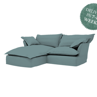 Song Chaise Sofa | Left Arm | Celestine Turquoise Italian Linen