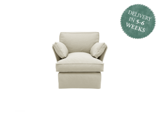 Little Armchair Otter Box Edge in Oat Beige Brushed Cotton