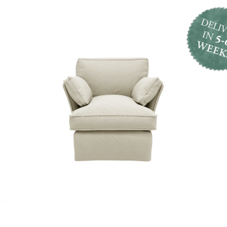 Little Armchair Otter Box Edge in Oat Beige Brushed Cotton