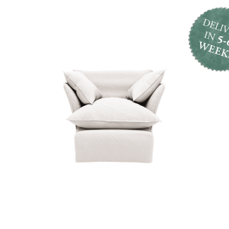 Song Little Armchair | Moonstone White Italian Linen