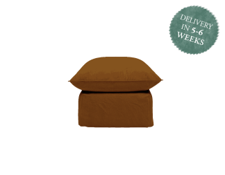 Maker and Son Little Footstool Marnie Piped Edge Edge Gingerbread Brown Velvet