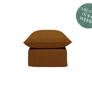 Maker and Son Little Footstool Marnie Piped Edge Edge Gingerbread Brown Velvet