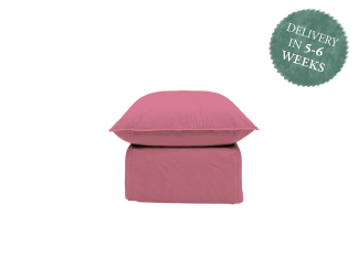 Maker and Son Little Footstool Song Short Pillow Edge Rose Quartz Linen