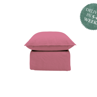 Maker and Son Little Footstool Song Short Pillow Edge Rose Quartz Linen