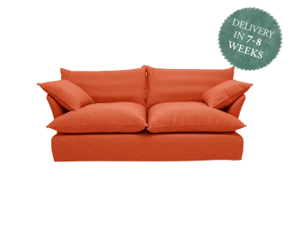 Maker and Son Sofa, Marnie Piped Edge in Howlite Orange Italian Linen