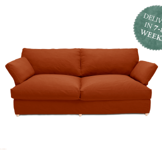 Bespoke Otter Sofa | Paprika Orange Luxury Velvet