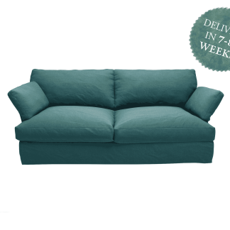Otter 3 Seater Sofa | Amazonite Blue Italian Linen
