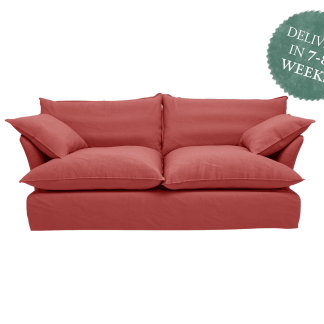 Song 3 Seater Sofa | Ruby Red Italian Linen