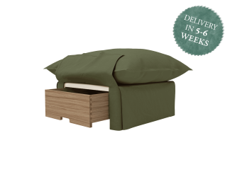 Maker and Son Storage Footstool Song Short Pillow Edge Malachite Linen