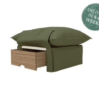 Maker and Son Storage Footstool Song Short Pillow Edge Malachite Linen